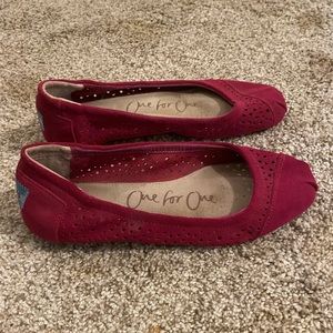 Toms suede ballet flats pink size 7